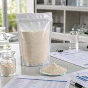 Earthworm protein powder sample with COA documents for B2B content and quality review