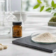 Lumbrokinase powder and capsule formulation materials in a clean nutraceutical workspace