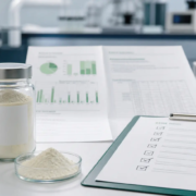 How to Choose a Lumbrokinase Supplier: A Practical B2B Buyer Guide featured image Lumbrokinase powder supplier evaluation with sample jar, COA documents, and sourcing checklist