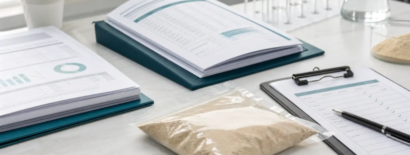 Earthworm protein powder certificates COA and B2B quality document checklist