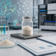 Lumbrokinase powder enzyme activity testing setup with laboratory instruments and quality documents