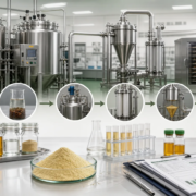 Lumbrokinase manufacturing overview featured image Lumbrokinase manufacturing overview with enzyme powder production and quality control workflow