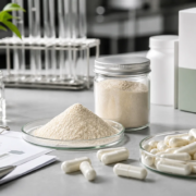 Lumbrokinase OEM Capsules: What Brands Should Define Before Production featured image Lumbrokinase powder and capsule samples with clean OEM supplement production documents