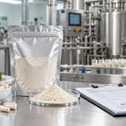 Lumbrokinase powder sample with capsule prototypes, factory equipment, quality documents, and batch review materials