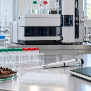 Earthworm Peptide Research Updates: What Recent Studies Show and What Remains Unproven featured image Conceptual peptide research bench with sample vials, pipette, centrifuge, chromatography equipment, notebook, and earthworm sample dish