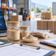Earthworm protein powder samples with export cartons, shipping documents, and warehouse loading area for import planning